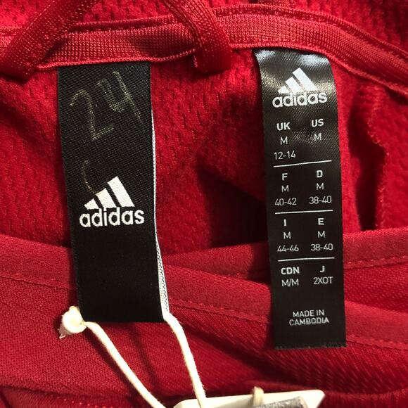 Adidas Womens Hoodie Size Medium Long Sleeve W TI BOS HOODIE EI8348 Red - Picture 4 of 6